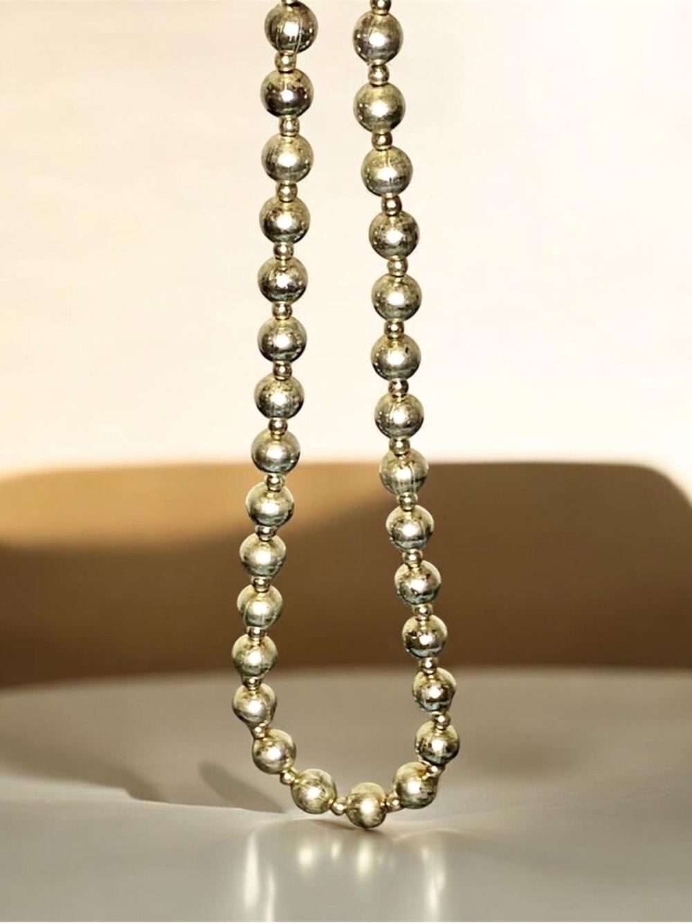 Elegant silver Beaded Necklace - Women Jewelry